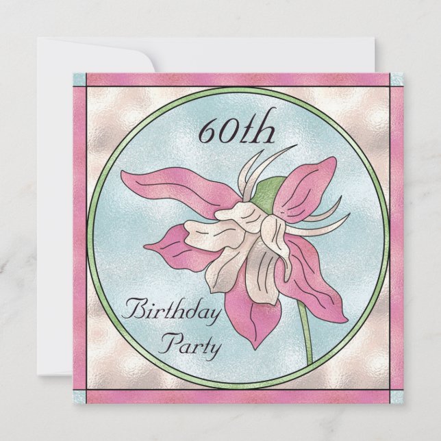 Invitación 60.o cumpleaños de la orquídea del efecto de (Anverso)