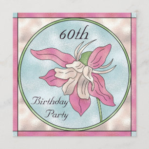 Invitación 60.o cumpleaños de la orquídea del efecto de