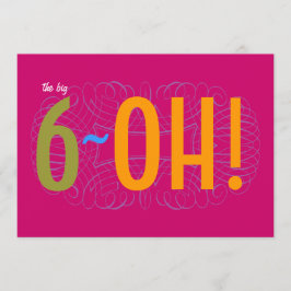 Invitación ¡60.o cumpleaños - el 6-OH grande!