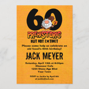 Invitación 60.o cumpleaños prehistórico