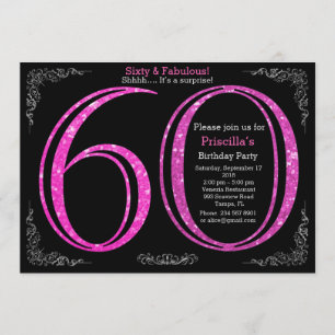 Invitación 60.o, fiesta de cumpleaños, sesenta, Gatsby, plata