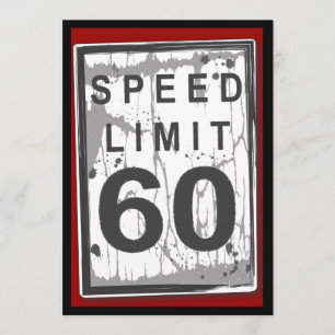 Invitación 60.o Rótulo sucio del límite de velocidad de la
