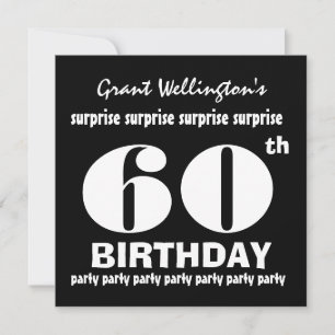 Invitación 60° SORPRESA Partido Nacimiento Negro G694
