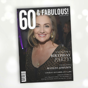 Invitación 60 y fabulosa cobertura de la revista 60 cumpleaño