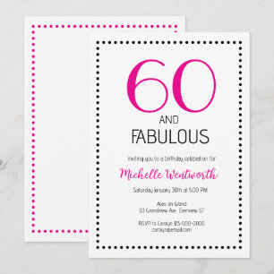Invitación 60 y fabuloso Cumpleaños sexagésimo encantador