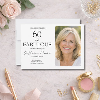 Invitación 60 y fabuloso Foto Cumpleaños 60 años