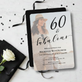 Invitación 60 y fabuloso guión de foto de cumpleaños número s