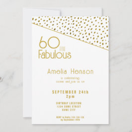 Invitación 60 y fabuloso Purpurina de oro 60 cumpleaños