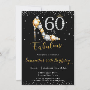 Invitación 60 y fabulosos Diamantes de tacón 60 cumpleaños