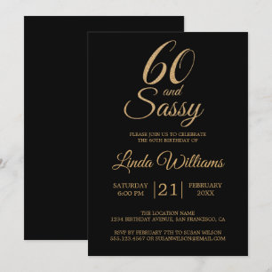 Invitación 60 y la dura fiesta de cumpleaños 60 del Oro Negro