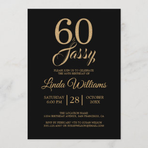 Invitación 60 y la dura fiesta de cumpleaños 60 del Oro Negro