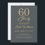 Invitación 60 y la fiesta de cumpleaños 60 del oro fuera de n<br><div class="desc">Celebra haber cumplido 60 años de estilo con este moderno diseño de cumpleaños número 60 en glamoroso fuera de negro y oro, una invitación de cumpleaños número 60 de moda que puedes personalizar y enviar para tu elegante celebración de cumpleaños número 60. Las palabras 60 y sassy están en falso...</div>
