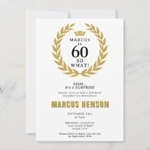 Invitación 60 y qué Corona de Laurel divertida Cumpleaños 70