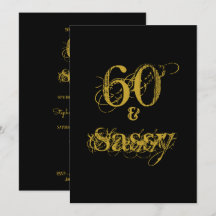 60 y Sassy 60th Birthday Party Black and Gold