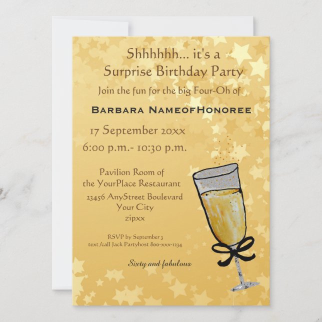 Invitación 60 y sexagésima celebración fabulosa del (Anverso)