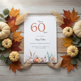 Invitación 60th Birthday Invitation Pumpkin Floral Fall