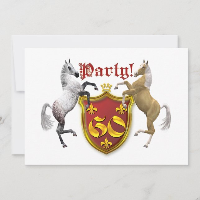 Invitación 60th Birthday party invitation with coat of arms (Anverso)