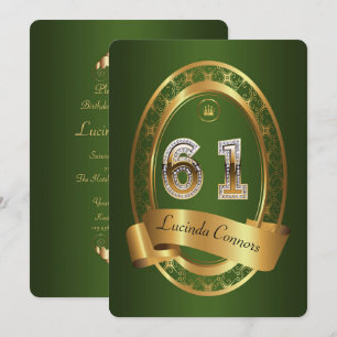 Invitación 61,hombre de fiesta de cumpleaños,color elegante