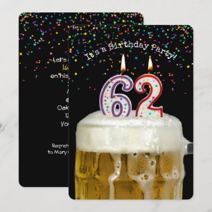 Invitación 62.ª Fiesta de Cervezas de Cumpleaños