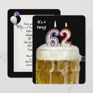 Invitación 62.ª Fiesta de Cervezas de Cumpleaños