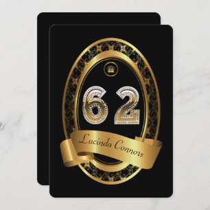 Invitación 62°, hombre de fiesta de cumpleaños, color elegant