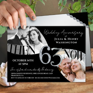 Invitación 63º Aniversario de Boda Premium Moderno