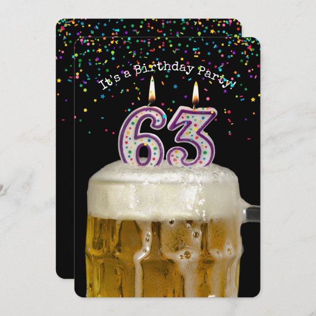 Invitación 63.ª Fiesta de Cervezas de Cumpleaños (Anverso / Reverso)