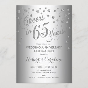 Invitación 65º Aniversario de Boda - Blanco Platea