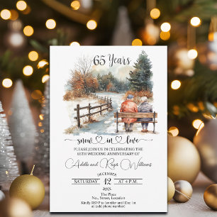 Invitación 65º Aniversario de Boda Paisaje Invernal Romántico