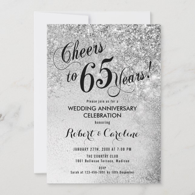 Invitación 65º Aniversario de Boda Plata (Anverso)