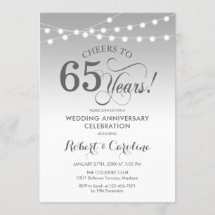 Invitación 65º Aniversario de Boda - Plata Blanca