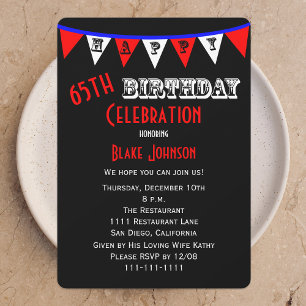 Invitación 65.ª fiesta de cumpleaños