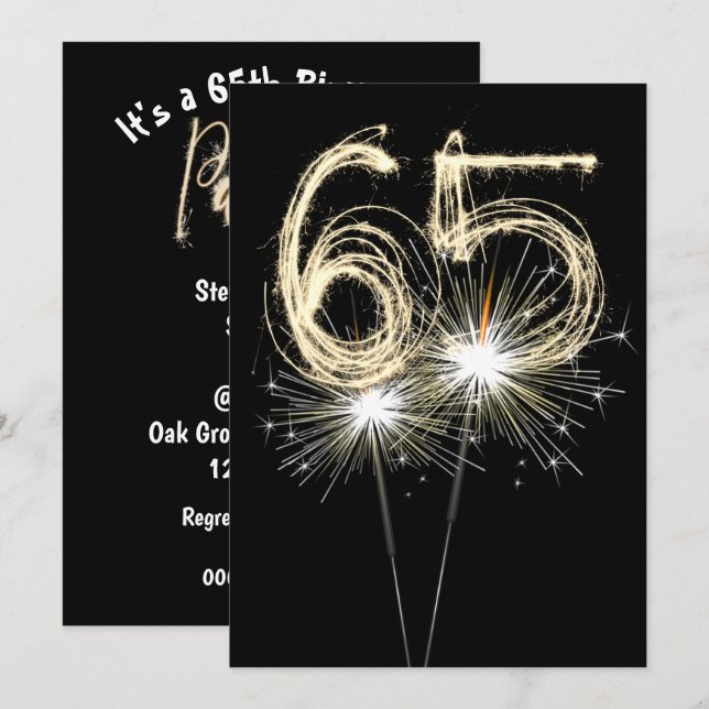 Invitación 65.ª Fiesta de Cumpleaños (Anverso / Reverso)