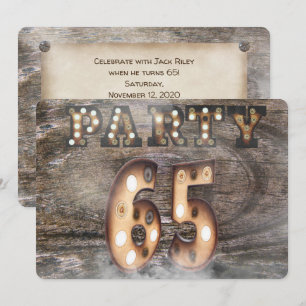 Invitación 65.ª fiesta de cumpleaños con luces de marquesina