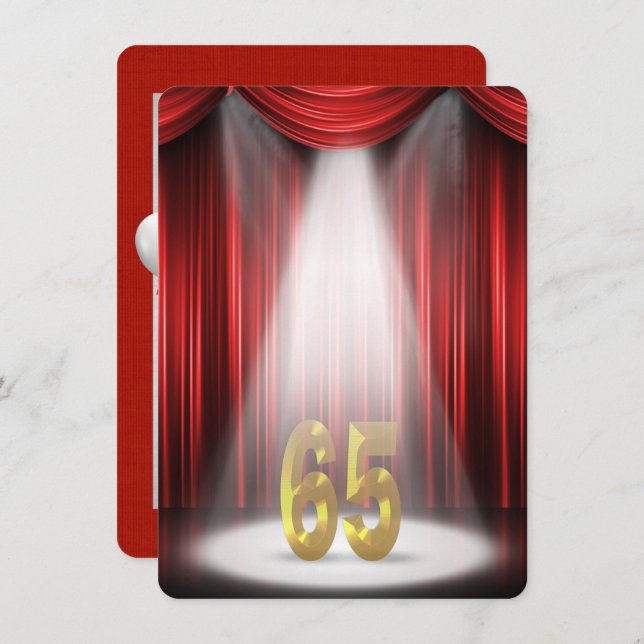 Invitación 65.ª fiesta de cumpleaños en el centro de la atenc (Anverso / Reverso)