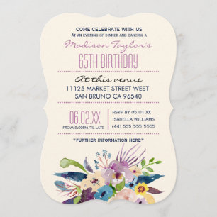 Invitación 65.º Bouquet elegante