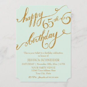 Invitación 65°, 65° aniversario de la celebración de entradas