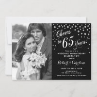 65° Aniversario con foto - Negro blanco plateado