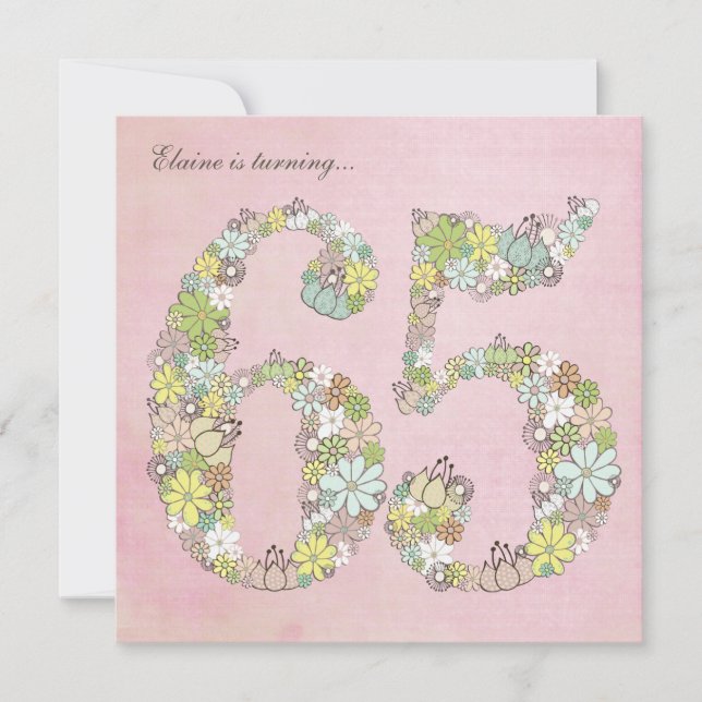 Invitación 65 aniversario fiesta de cumpleaños: Personalizado (Anverso)