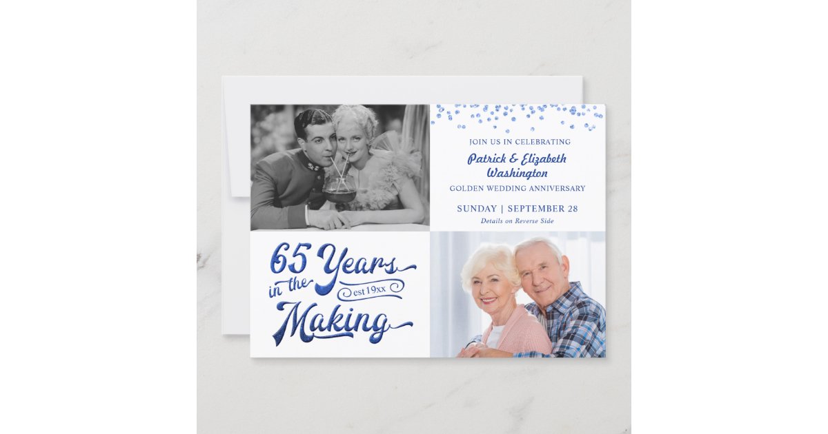 Invitación 65 años en el aniversario de la creación de fotos | Zazzle.es