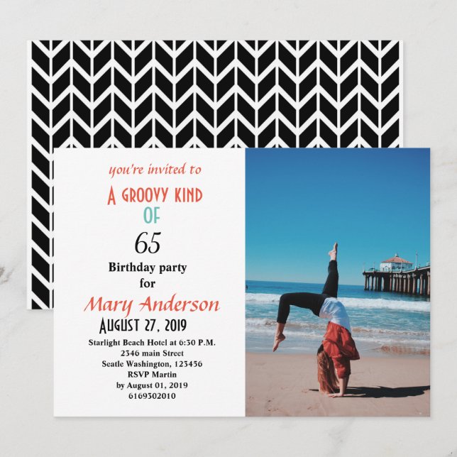 Invitación 65 años Una groovía de 65 años (Anverso / Reverso)