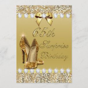 Invitación 65.o El oro del cumpleaños de la sorpresa se