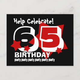 Invitación 65.o El ROJO de la fiesta de cumpleaños