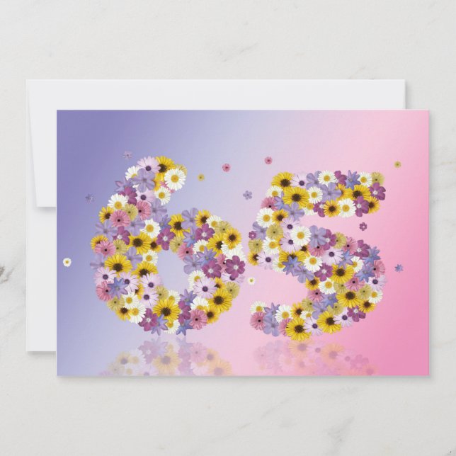 Invitación 65.o Fiesta de cumpleaños, con las letras (Anverso)