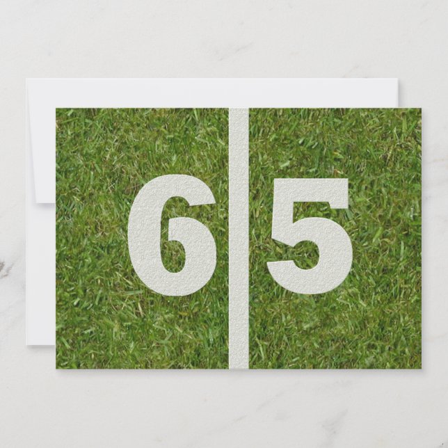 Invitación 65.o ¡Fiesta de cumpleaños de la yarda!  (Anverso)