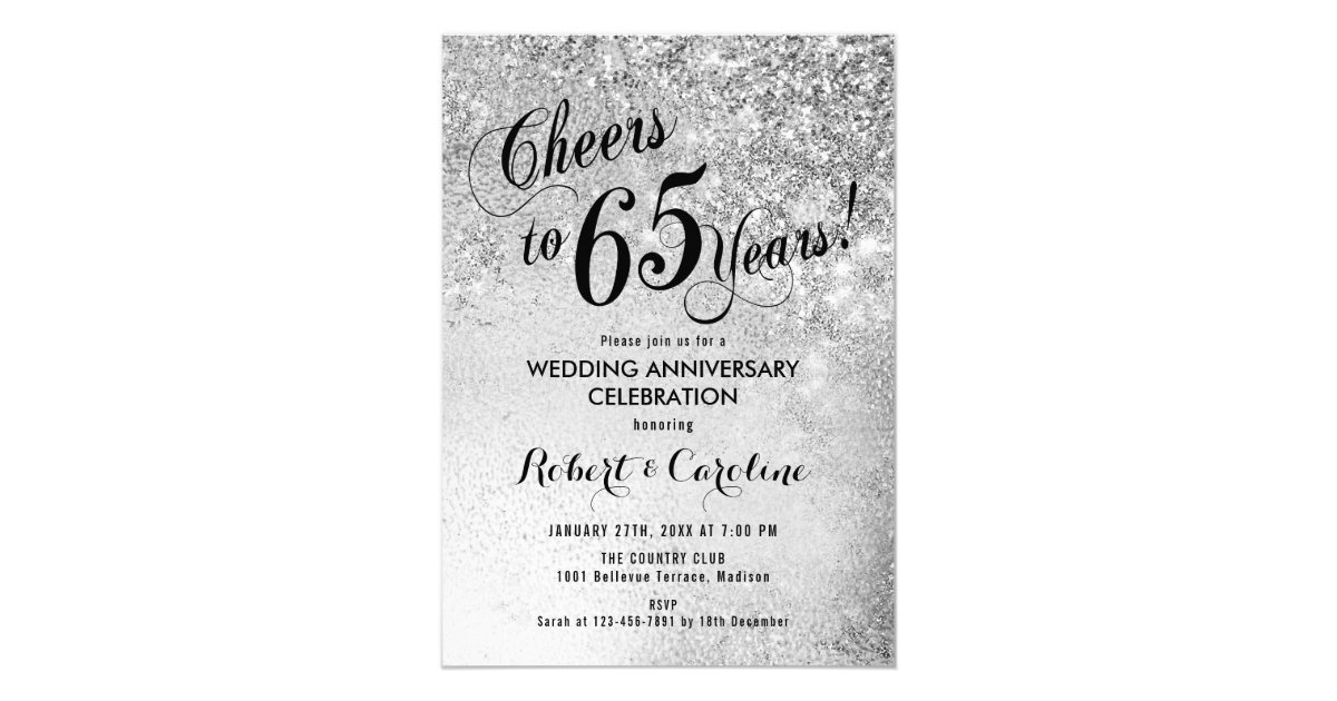 Invitación 65.o Plata del aniversario de boda Zazzle.es