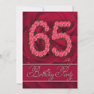 Invitación 65th birthday party invitation with roses