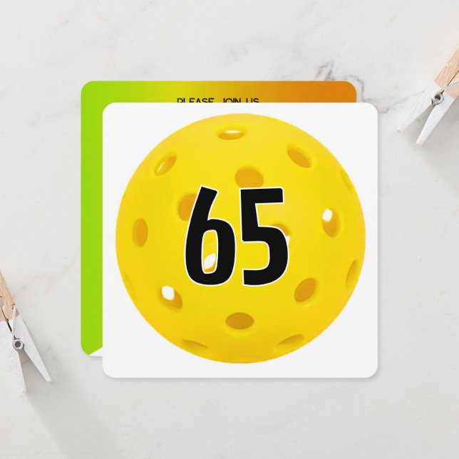 Invitación 65th Birthday Pickleball Party (Anverso/Reverso In Situ)
