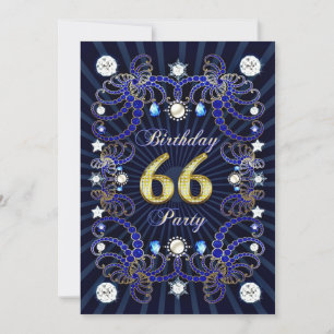 Invitación 66.ª fiesta de cumpleaños con masas de joyas