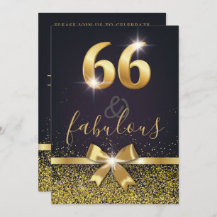 Invitación 66 elegantes y cumpleaños del purpurina fabuloso